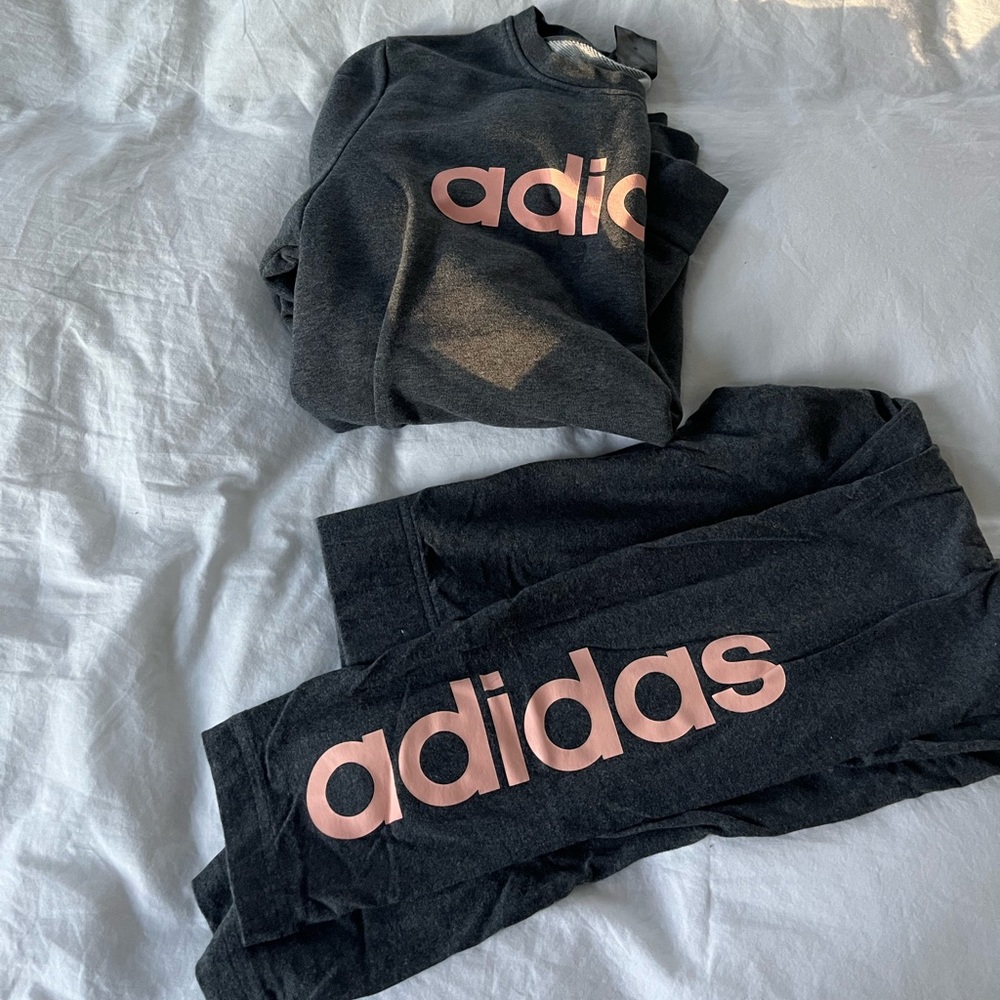 Adidas matching pull over and leggings set
